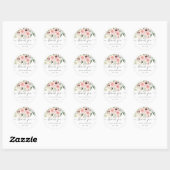 Stickers Mariage romantique Rose Merci Favoriser (Feuille)