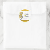 Stickers Mariage rond 1,5 po de tournesol simple (Sac)