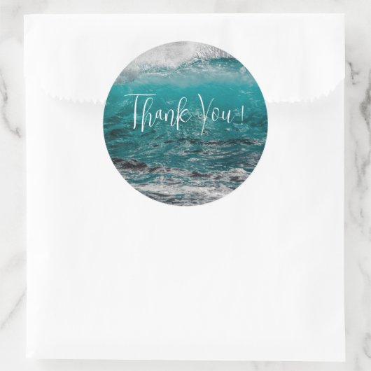 Stickers Mariage rond Vagues écrasantes (Sac)