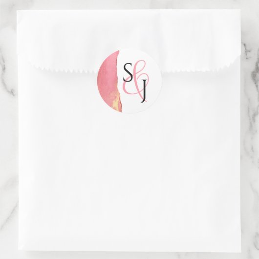 Stickers mariage rose corail (Sac)