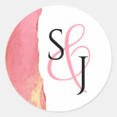 Stickers mariage rose corail (Devant)