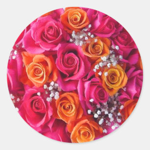 Stickers mariage Rose Enveloppe Sceau