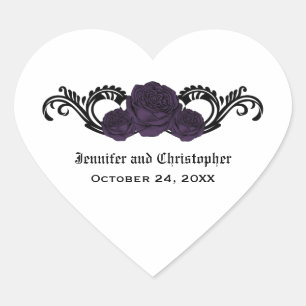 Stickers Mariage Rose Éperon Gothique, Violet