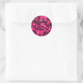 Stickers Mariage rose et noir (Sac)