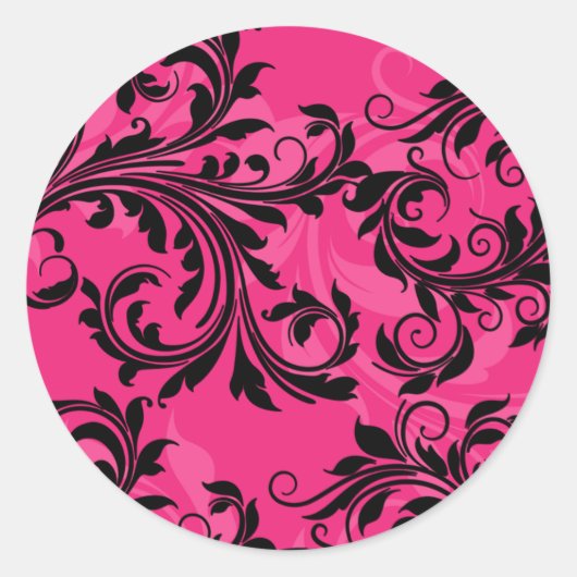 Stickers Mariage rose et noir (Devant)