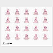 Stickers Mariage Rose Fleur Robe Rosée Mariage Mar (Feuille)