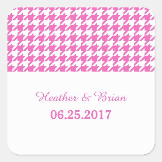 Stickers mariage rose Houndstooth (Devant)