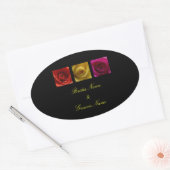 Stickers mariage - Rose rose jaune orange (Enveloppe)