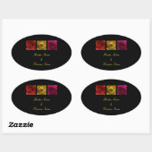 Stickers mariage - Rose rose jaune orange (Feuille)
