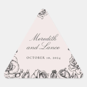 Stickers Mariage rose Rose vintage