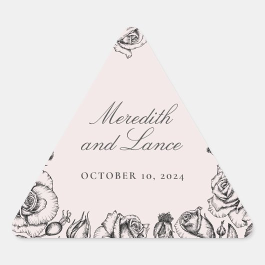 Stickers Mariage rose Rose vintage (Devant)
