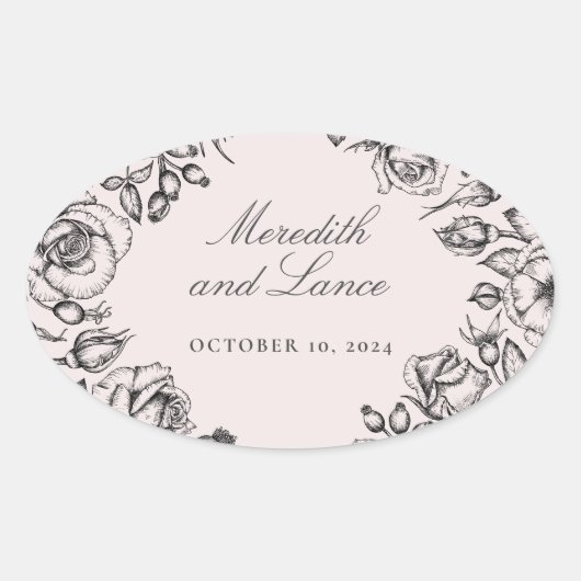 Stickers Mariage rose Rose vintage (Devant)
