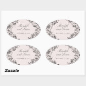Stickers Mariage rose Rose vintage (Feuille)