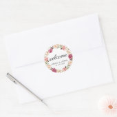Stickers Mariage rose rustique (Enveloppe)