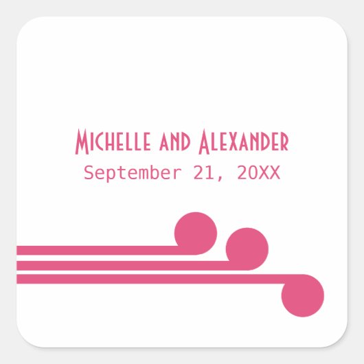 Stickers Mariage rose Simple Déco Chic (Devant)
