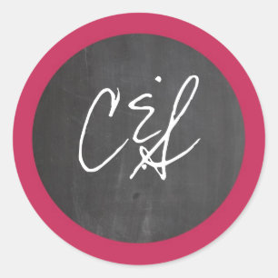 Stickers Mariage rose tableau noir