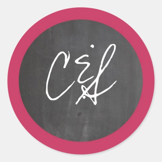 Stickers Mariage rose tableau noir (Devant)