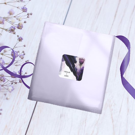 Stickers Mariage Rose Violet Vivid