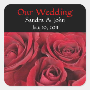 Stickers Mariage Roses Rouges