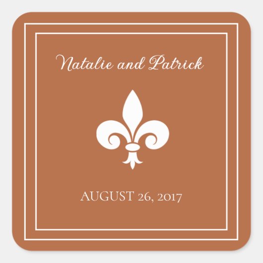 Stickers Mariage Rust Fleur de Lis (Devant)
