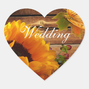 Stickers Mariage, Rustic Country Tournesol Automne
