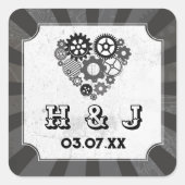 Stickers Mariage Steampunk Coeurs Mariages Coeurs  (Devant)