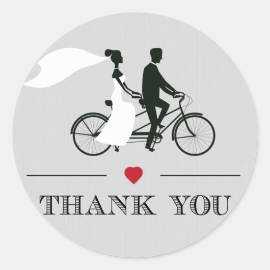 Stickers Mariage Tandem Bicyclette gris (Devant)