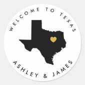 Stickers Mariage Texas Welcome pour sac boîte à tr (Devant)