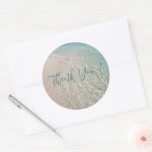 Stickers Mariage Tropical Beach Round Merci (Enveloppe)