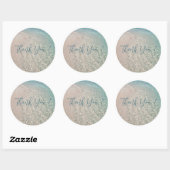 Stickers Mariage Tropical Beach Round Merci (Feuille)