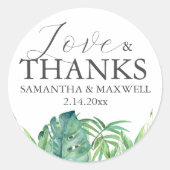 Stickers Mariage Tropical Merci élégant (Devant)
