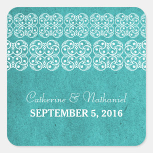 Stickers Mariage turquoise moderne de Bohême