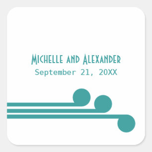 Stickers Mariage turquoise Simple Déco Chic