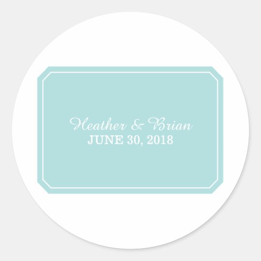 Stickers Mariage Turquoise Simplement Élégant (Devant)
