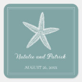 Stickers Mariage turquoise Starfish (Devant)