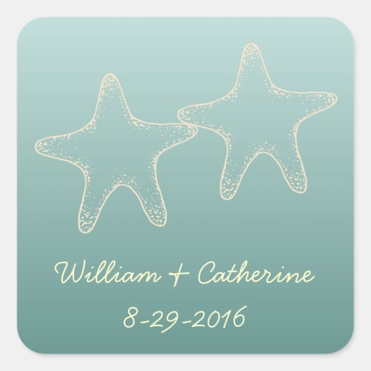 Stickers Mariage turquoise Starfish (Devant)