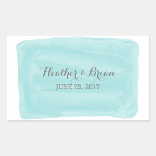 Stickers Mariage Turquoise Watercolor