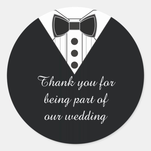 Stickers mariage Tuxedo Merci Favoriser (Devant)
