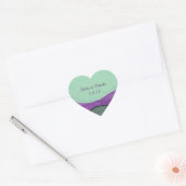 Stickers Mariage vert et violet printemps (Enveloppe)