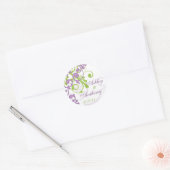 Stickers Mariage vert violet blanc floral (Enveloppe)
