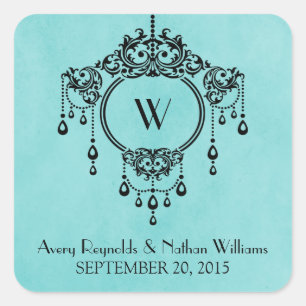 Stickers Mariage Vintage Aqua Chandelier