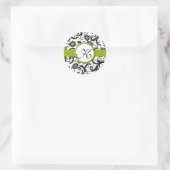 Stickers Mariage Vintage vert pomme Damask (Sac)