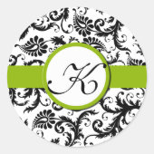 Stickers Mariage Vintage vert pomme Damask (Devant)