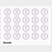 Stickers Mariage violet classique (Feuille)