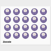 Stickers Mariage violet violet blanc Peony blanc (Feuille)