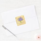 Stickers Mariage Violets personnalisés Bouquet (Enveloppe)
