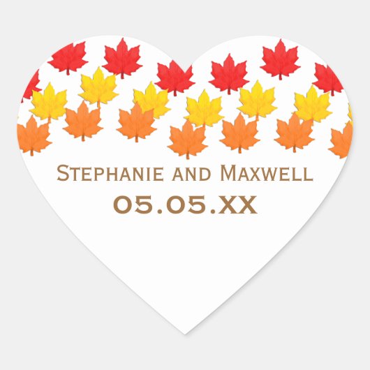 Stickers Mariages de automne Feuille en cascade (Devant)