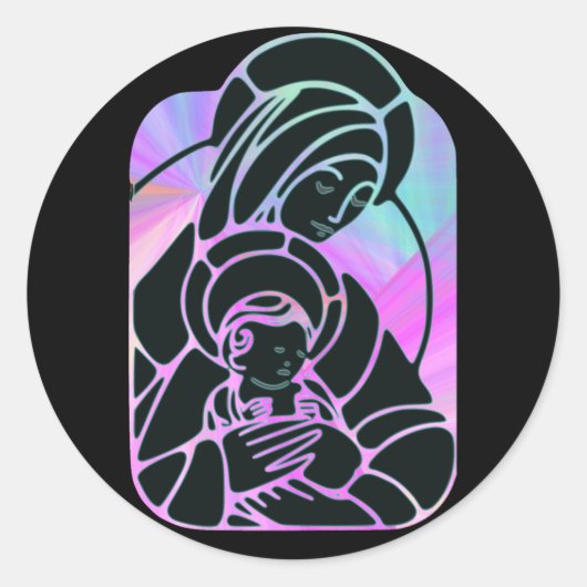 stickers marie et jésus bébé (Devant)