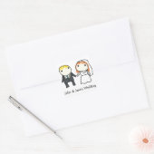 Stickers Mariée et Groom Cartoon Mariage (Enveloppe)