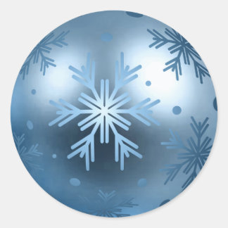 Stickers - Marine Blauwe Sneeuwvlokker Ornament
